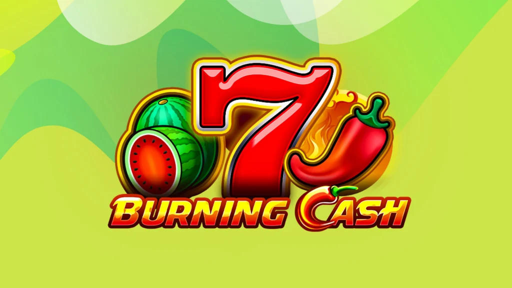 With a bright green background, a big red 7 is in the center with classic watermelon symbols to its left and a burning chilli pepper to its right.